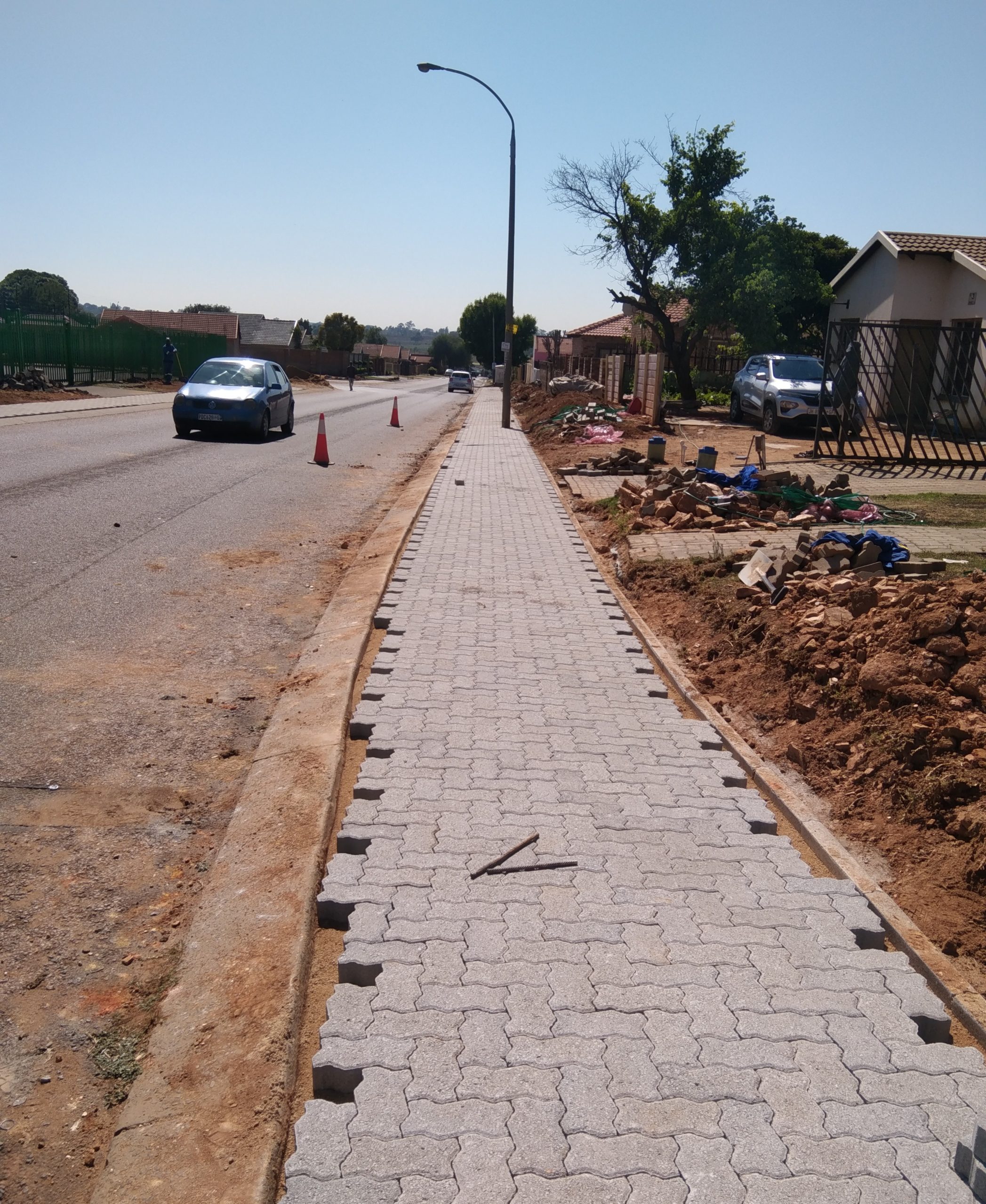 Mpfumelelo kerbing and paved walkway construction by Makiti Building and Civils